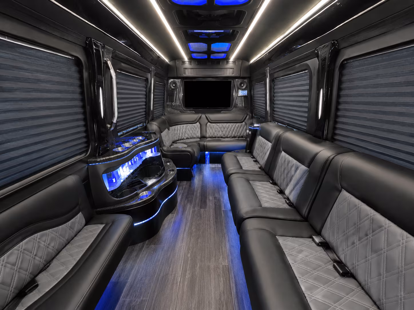 arlington 50 passenger party bus inside