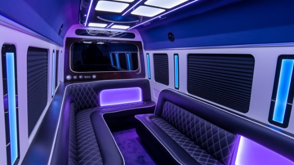 arlington party bus rental interior
